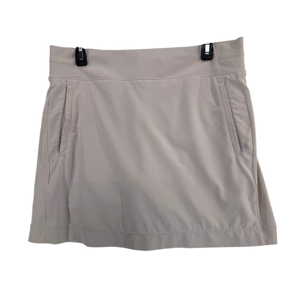 Athleta Momentum Skort Size 10 Light Gray Performance Stretch Built-In Shorts